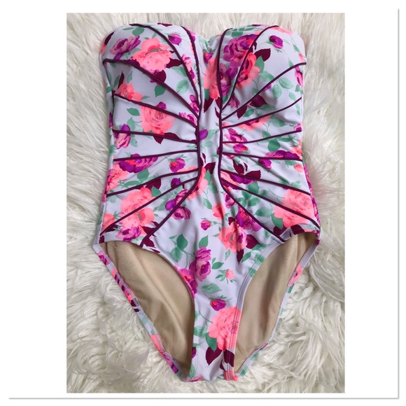 Betsey Johnson Other - Betsey Johnson Prisoner Of Love Floral Swim Suit M